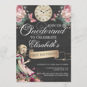 Alice in Onderland eerste verjaardag Kaart