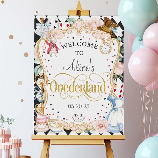 Alice in Onederland, 1 jarig welkomstbord Poster