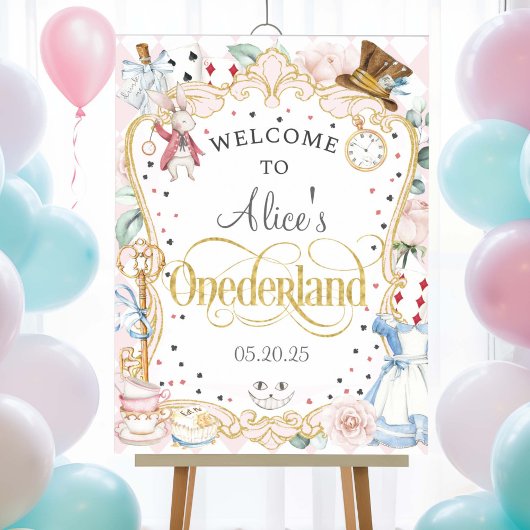 Alice in Onederland, 1 jarig welkomstbord Poster