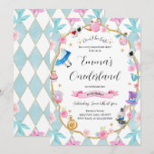 Alice in Onederland 1e verjaardag blauw Kaart (Voorkant / Achterkant)