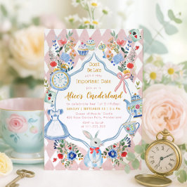 Alice in ONEderland 1e verjaardag grillig Kaart