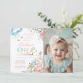 Alice in ONEderland 1e verjaardag Kaart (Staand voorkant)