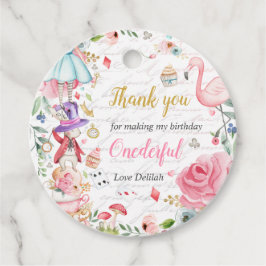 Alice in Onederland 1e verjaardag Mad Tea Party Bedankjes Labels