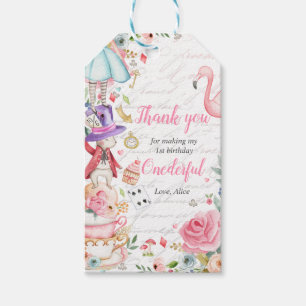 Alice in Onederland 1e verjaardag Mad Tea Party Cadeaulabel