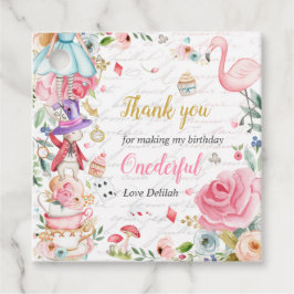 Alice in Onederland 1e verjaardag Mad Tea Party Fa Bedankjes Labels