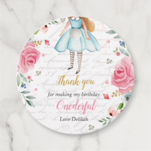 Alice in Onederland 1e verjaardag Mad Tea Party Fa Bedankjes Labels