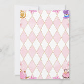 Alice in Onederland 1e verjaardag Roze Kaart (Achterkant)