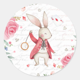 Alice in Onederland 1e Verjaardag Tea Party Favor Ronde Sticker