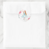 Alice in Onederland 1e Verjaardag Tea Party Favor Ronde Sticker (Tas)
