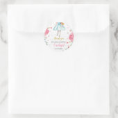 Alice in Onederland 1e Verjaardag Tea Party Favor Ronde Sticker (Tas)