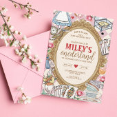 Alice in ONEDERLAND 1e verjaardag  Tea Party Kaart