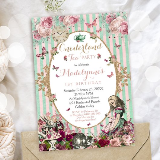 Alice in Onederland 1e Verjaardag uitnodiging