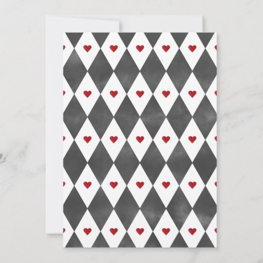 Alice in Onederland 1e Verjaardag Zwart Kaart (Achterkant)