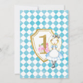 Alice in Onederland 1st Birthday Invite Kaart (Achterkant)
