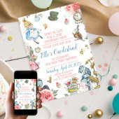 Alice in Onederland 1st Birthday Party Invitation Kaart