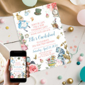 Alice in Onederland 1st Birthday Party Invitation Kaart