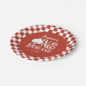  Alice in ONEderland 1st Birthday Red Checkered Papieren Bordje (Gekanteld)