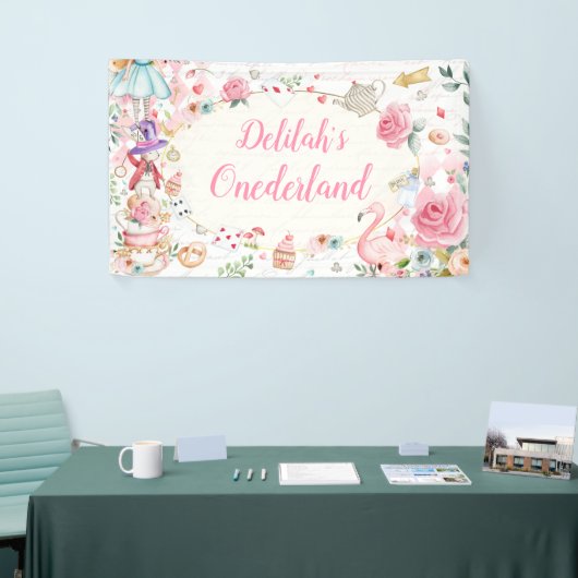 Alice in Onederland 1st Birthday Tea Party Banner (Beurs)