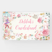 Alice in Onederland 1st Birthday Tea Party Banner (Horizontaal)
