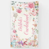 Alice in Onederland 1st Birthday Tea Party Banner (Verticaal)