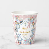 Alice in ONEderland 1st Birthday Whimsical Papieren Bekers (Achterkant)