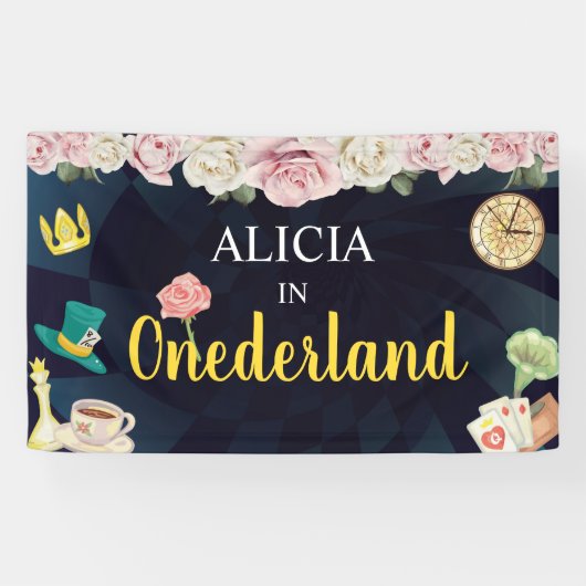 Alice in Onederland - Banner van de geboorte - Gir (Horizontaal)
