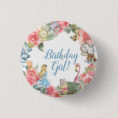 Alice in Onederland Birthday Girl Button (Voorkant)