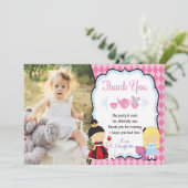 Alice in ONEderland Birthday - Hartelijk dank Bedankkaart (Staand voorkant)