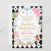 Alice in Onederland Birthday Invitation Kaart (Voorkant)