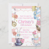 Alice in ONEderland Birthday Invitation Kaart (Voorkant)