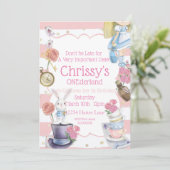 Alice in ONEderland Birthday Invitation Kaart (Staand voorkant)