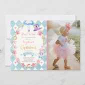 Alice in ONEderland Birthday Invitation Tea Party Kaart (Voorkant)