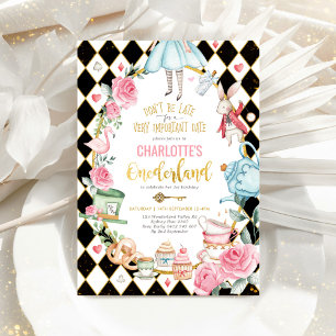 Alice in Onederland: Birthday Mad Hatter Tea Party Kaart