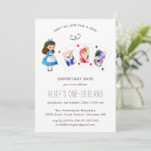 Alice in ONEderland Birthday Whimsical Tea Party Kaart