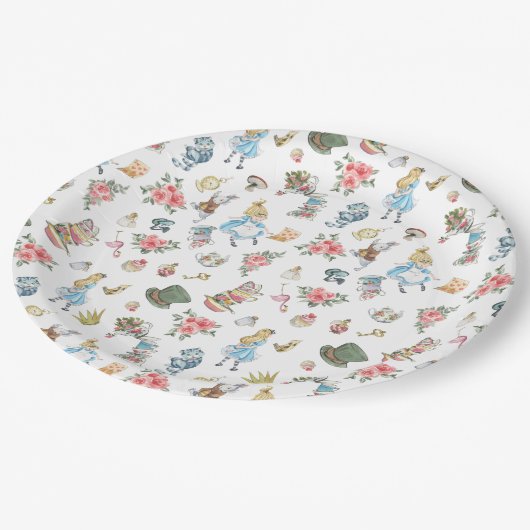 Alice in Onederland - Borden van het met papier Papieren Bordje (Gekanteld)