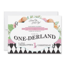 Alice in Onederland eerste uitnodiging op de dag v