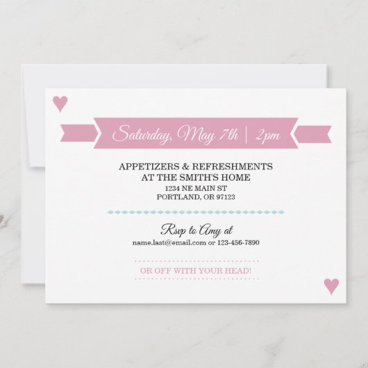 Alice in Onederland eerste uitnodiging op de dag v (Achterkant)