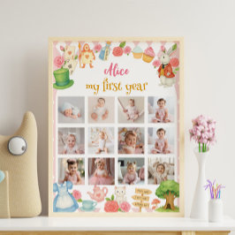 Alice in Onederland Eerste Verjaardag Foto Milesto Poster