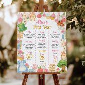 Alice in Onederland eerste verjaardag mijlpaal tek Poster