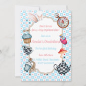 Alice in Onederland Eerste Verjaardag Uitnodiging (Voorkant)