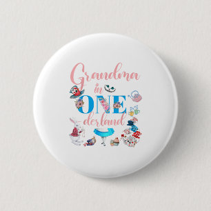 Alice in Onederland Familie Oma van de Verjaardag Ronde Button 5,7 Cm