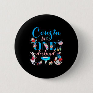 Alice In Onederland Familielid Verjaardagsfeestje Ronde Button 5,7 Cm