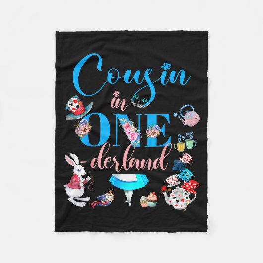 Alice In Onederland Family Cousin Of The Birthday Fleece Deken (Voorkant)