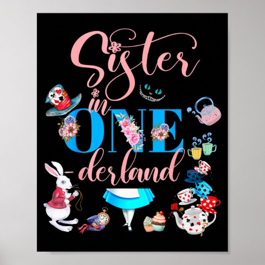 Alice In Onederland Family Sister Of The Birthday Poster (Voorkant)
