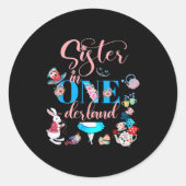 Alice In Onederland Family Sister Of The Birthday  Ronde Sticker (Voorkant)