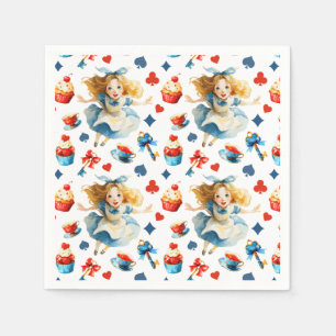 Alice in ONEDERLAND Feestelijk Patroon Kinderverja Servet