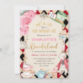 Alice in Onederland Gekke Thee 1e Verjaardagsfeest Kaart (Voorkant)