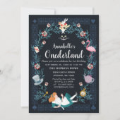 Alice in Onederland Kinder 1e verjaardag Uitnodigi Kaart (Voorkant)