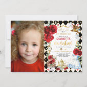 Alice in Onederland Mad Hatter 1st Birthday Tea Kaart (Voorkant)