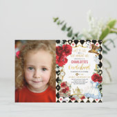 Alice in Onederland Mad Hatter 1st Birthday Tea Kaart (Staand voorkant)